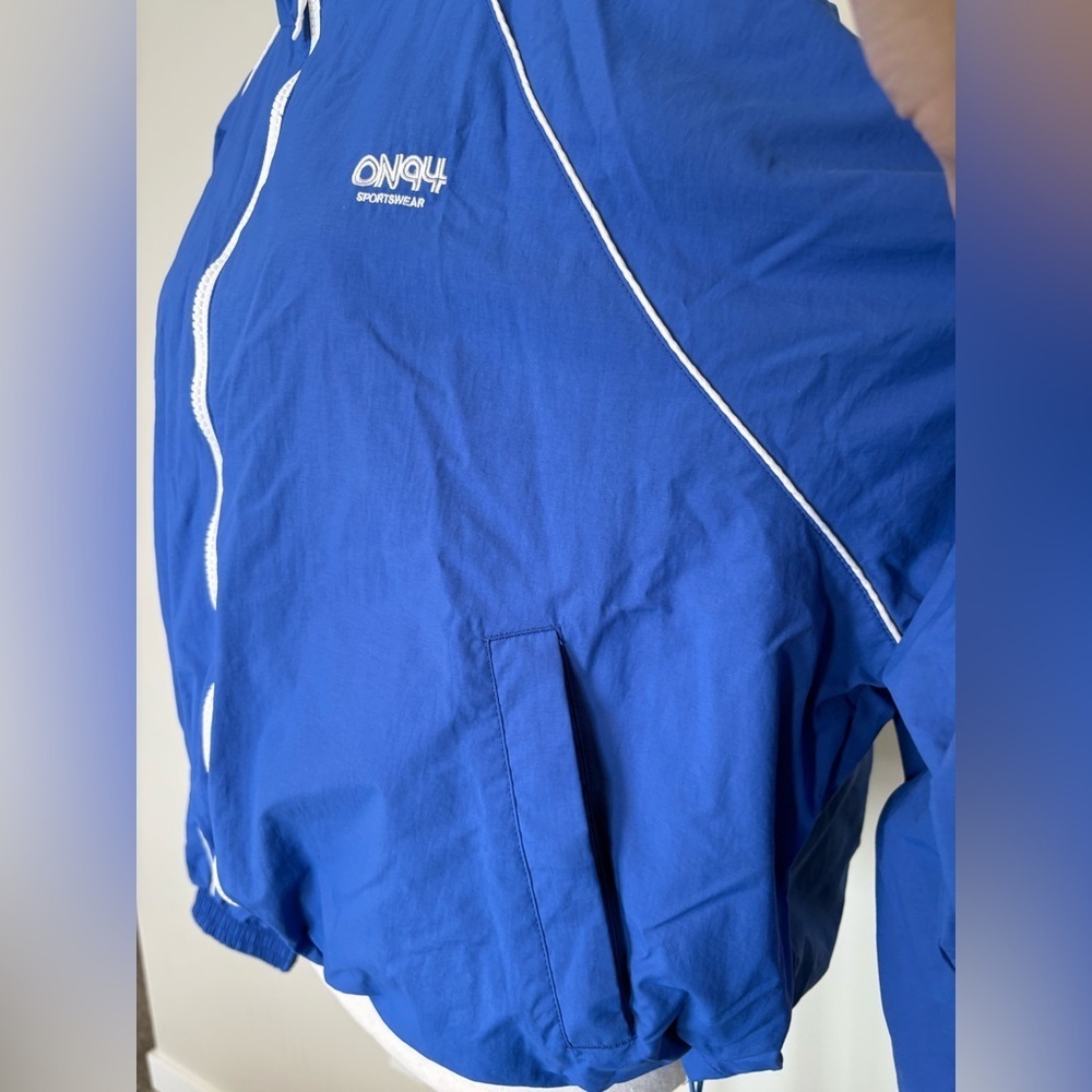 Old Navy Blue Nylon Windbreaker Jacket Cinch Waist XL - Picture 7 of 12